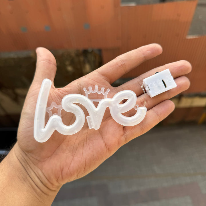 LED Glowing "Love" Cake Topper - Warm White