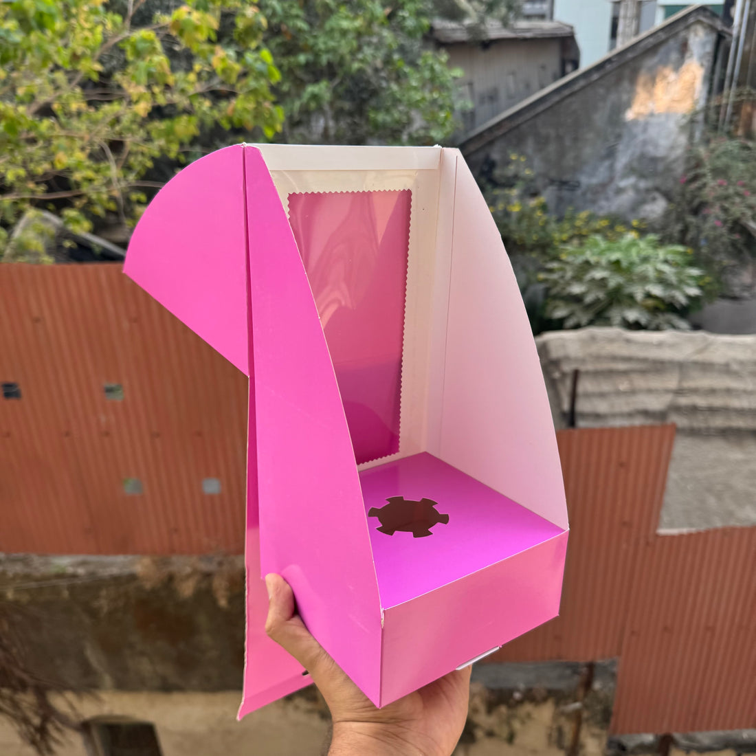 Trending Cone Cake Box Purple