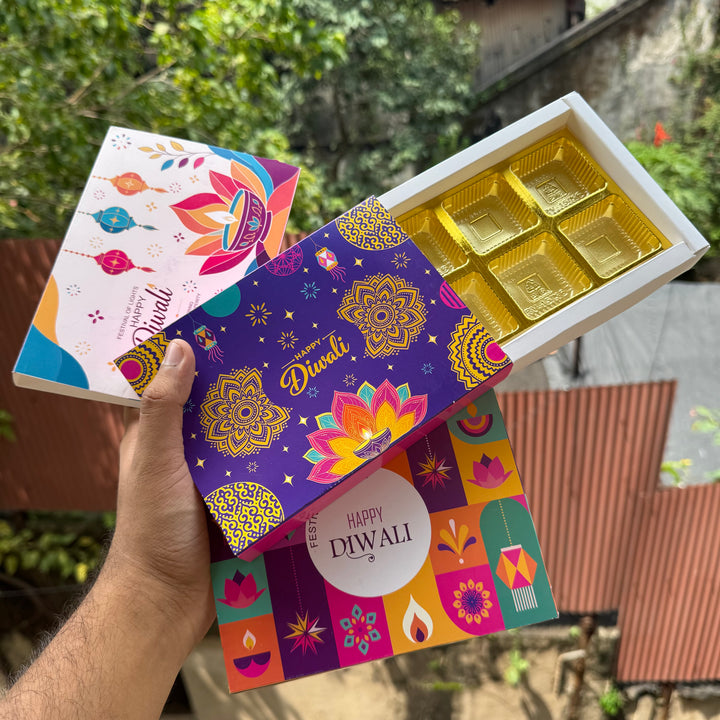 Diwali Slider Box (10pc) || 6 Cavity Size ~ Print C