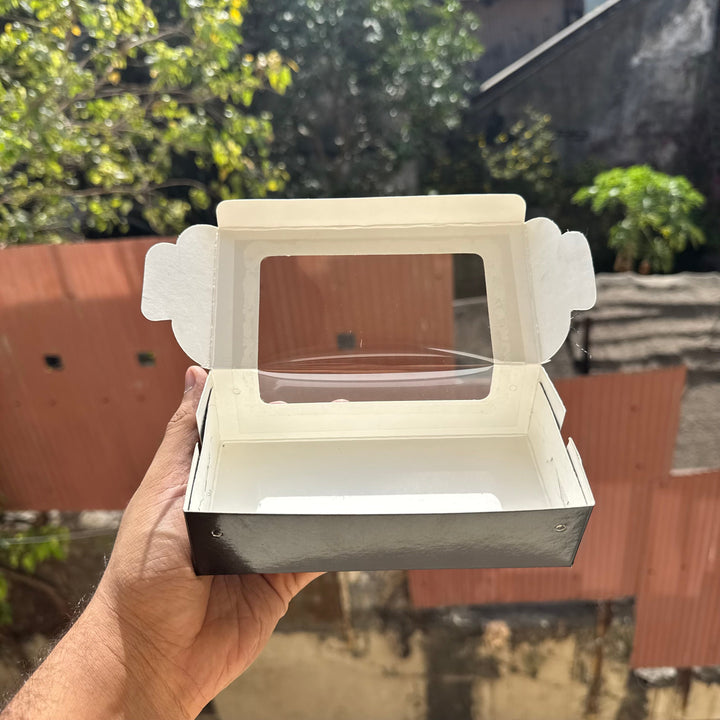2 Brownie L Shape Window Box Black (10pc) - Arife.Aesthetics