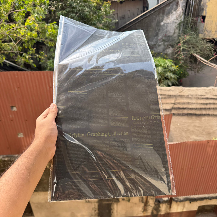 Bouquet Wrapping Sheet - Newspaper- Black (20 sheets)