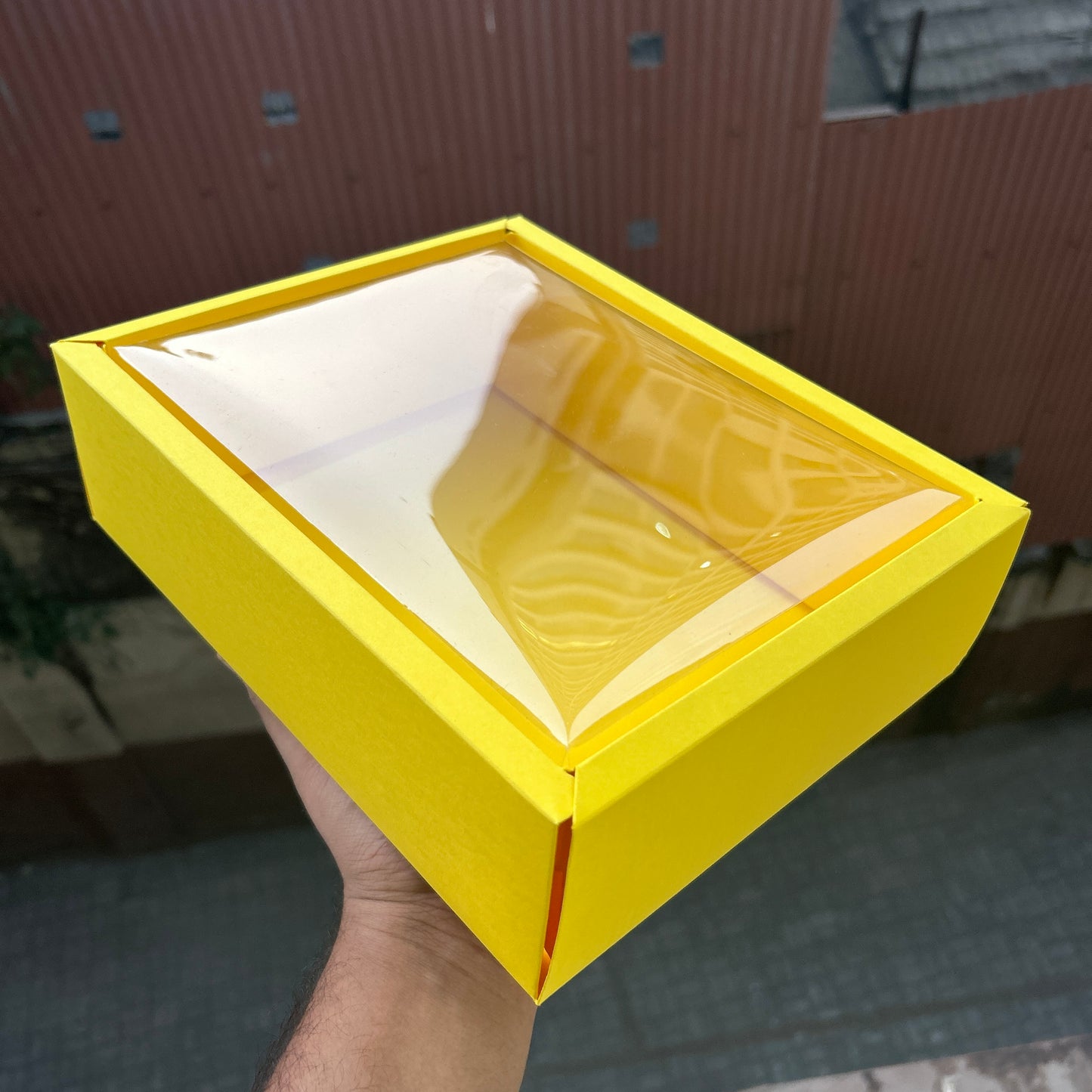 Yellow Hamper Box With Lid