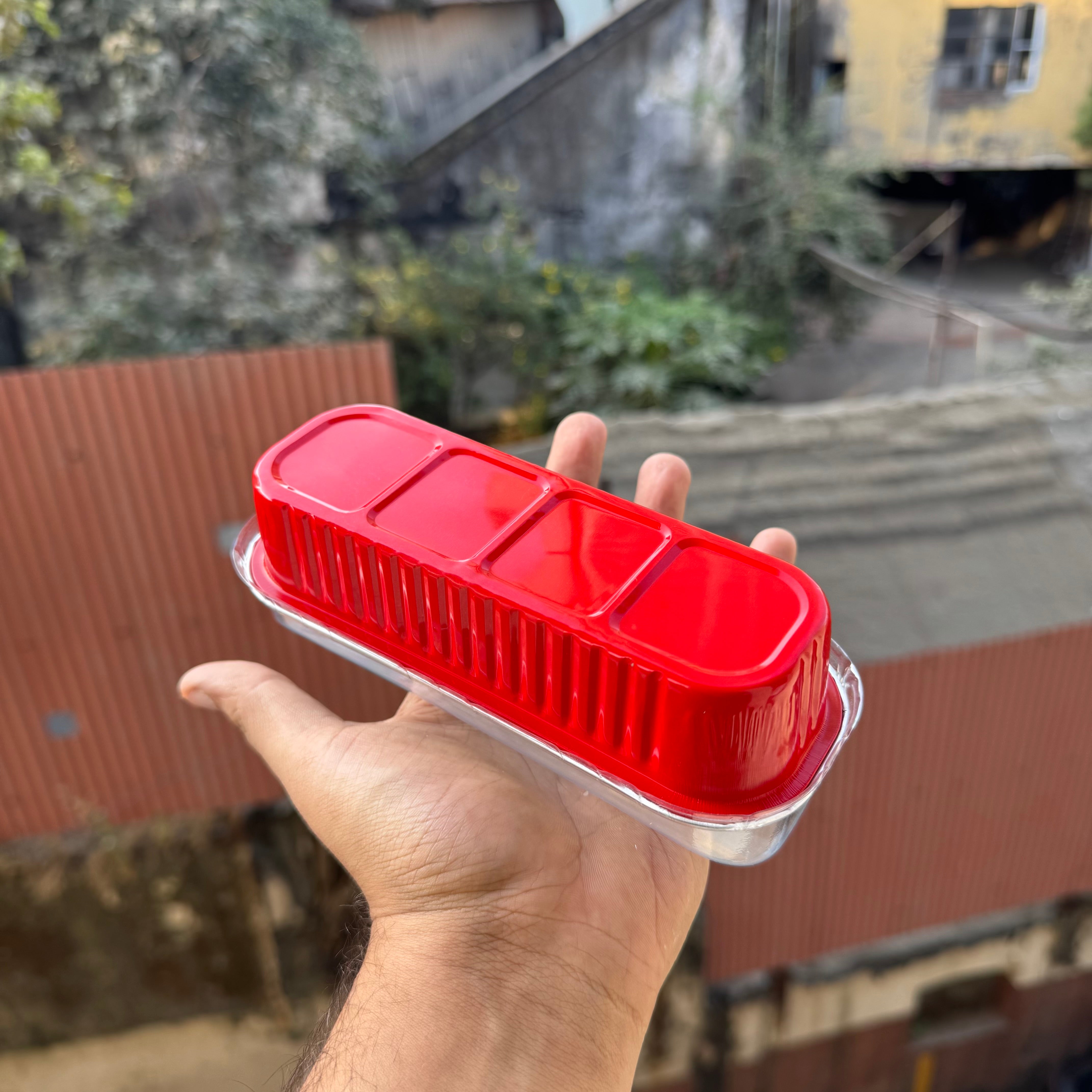 Rectangle Foil Bakeable Container Red (10pc)