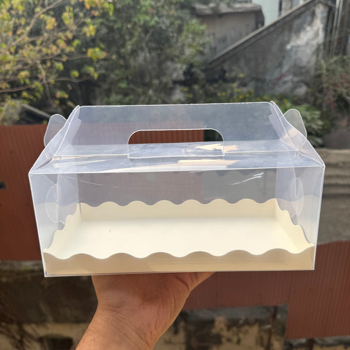 Rectangle Transparent Box With Handle (10pc)