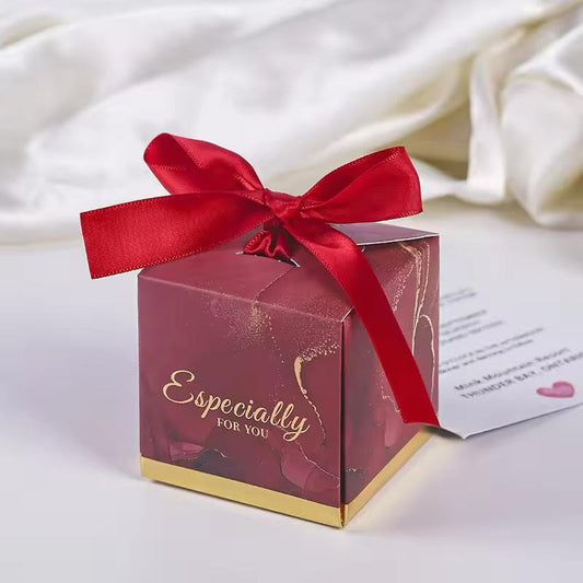 Pretty Marble Print Box For Candles / Jewellery / Chocolate with Ribbon (10pc)