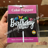 Happy Birthday Butterfly Cake Topper