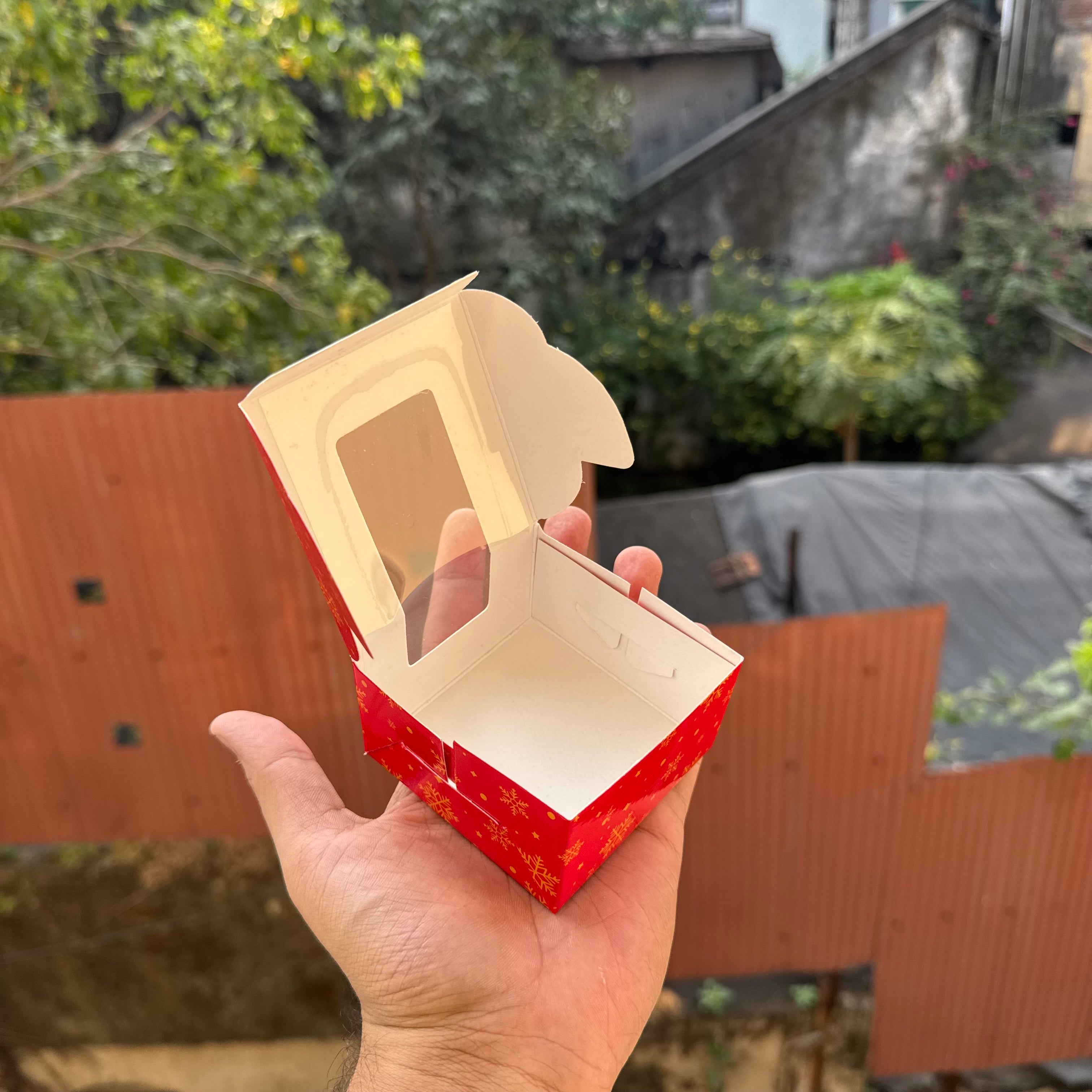 1 in 1 Brownie / Cookie Box (10pcs) Christmas | Red Snowflake