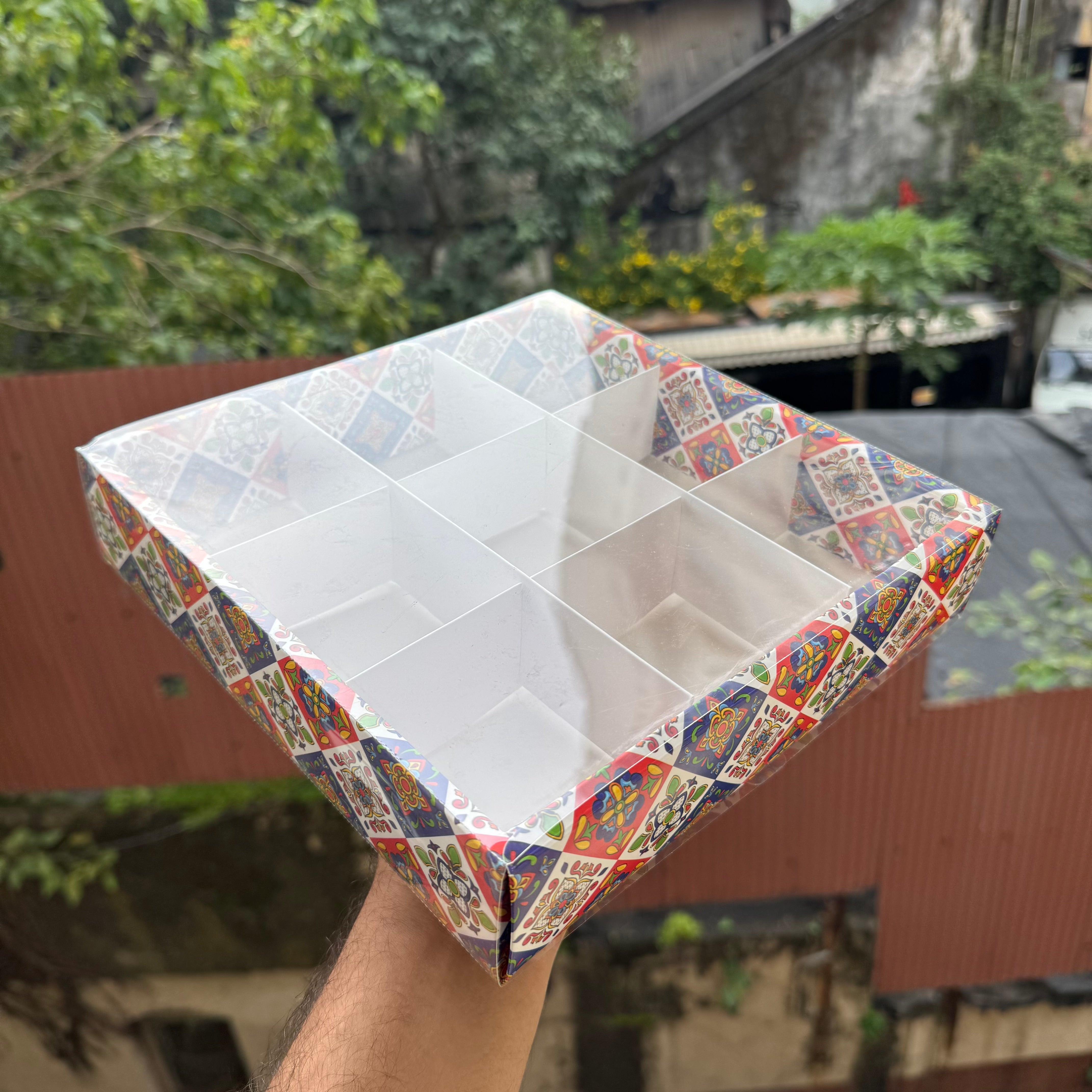 Diwali Nine Brownie Partition Box (10pc) ~ Utsav Collection