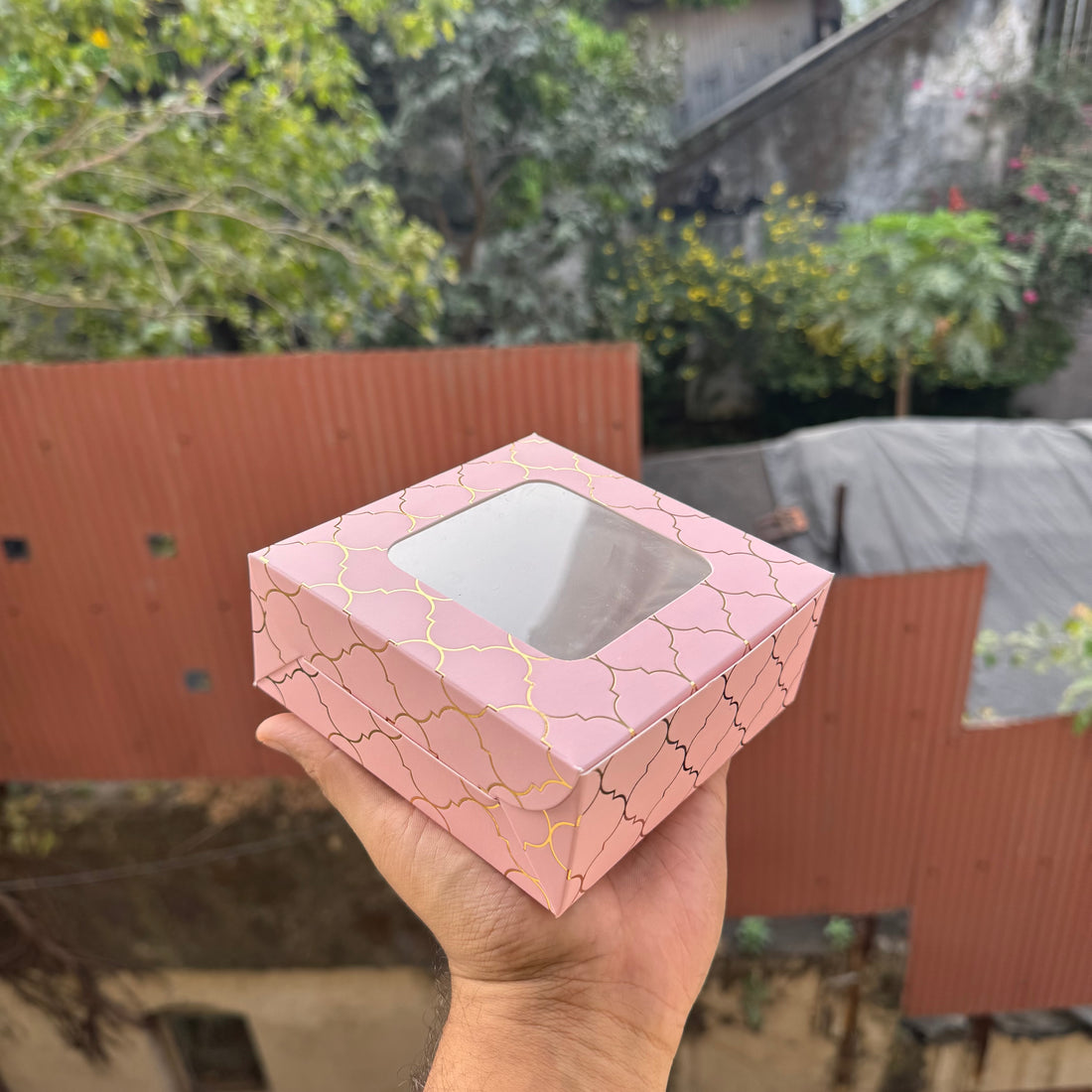 Moroccan Foil Box | 5x5x2inch | Pink & Gold (10pcs)