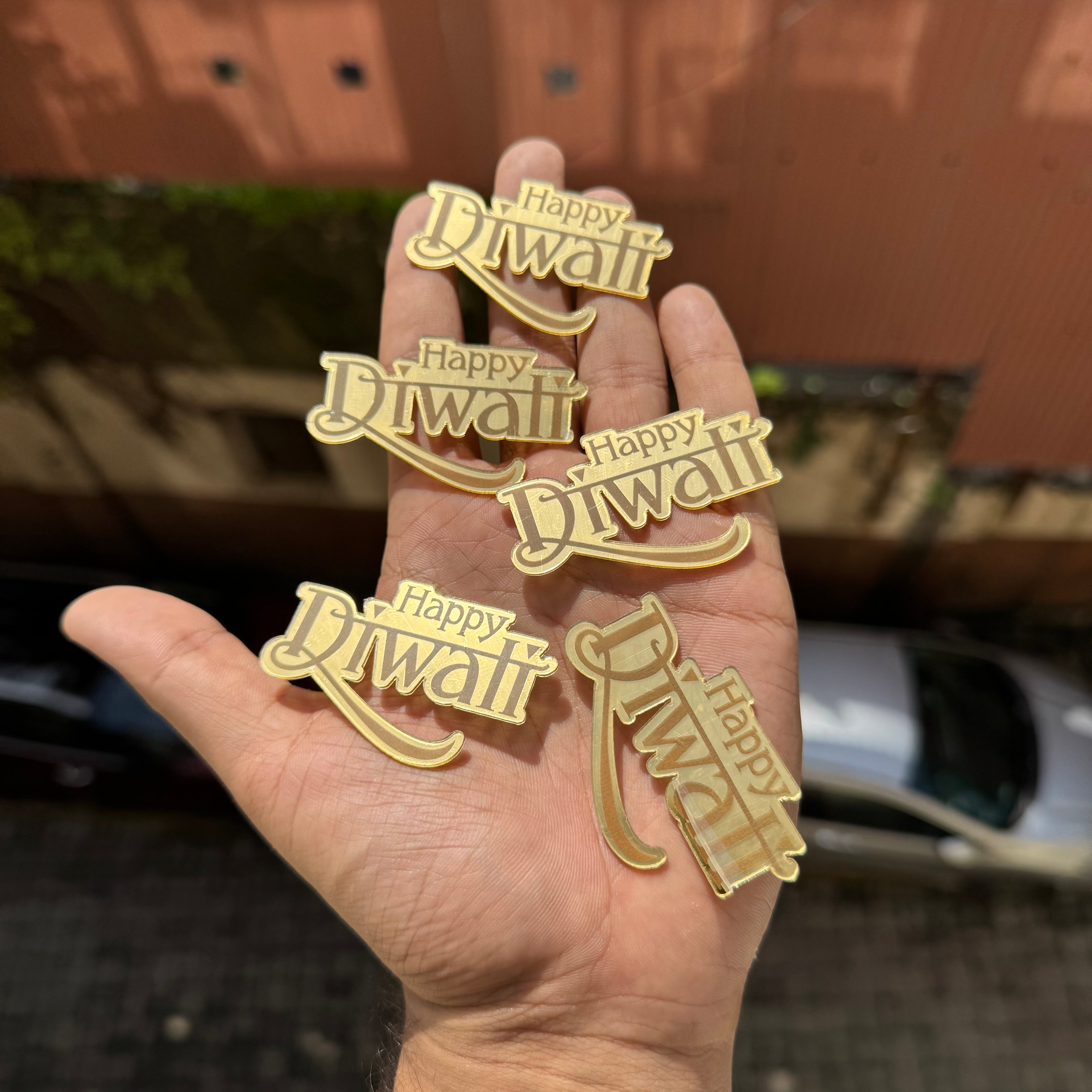Diwali Acrylic Coin (5pc in a pack of 1 design) ~ Happy Diwali