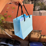 Fancy Gift Bag Blue (10pc) 6x4x6inch