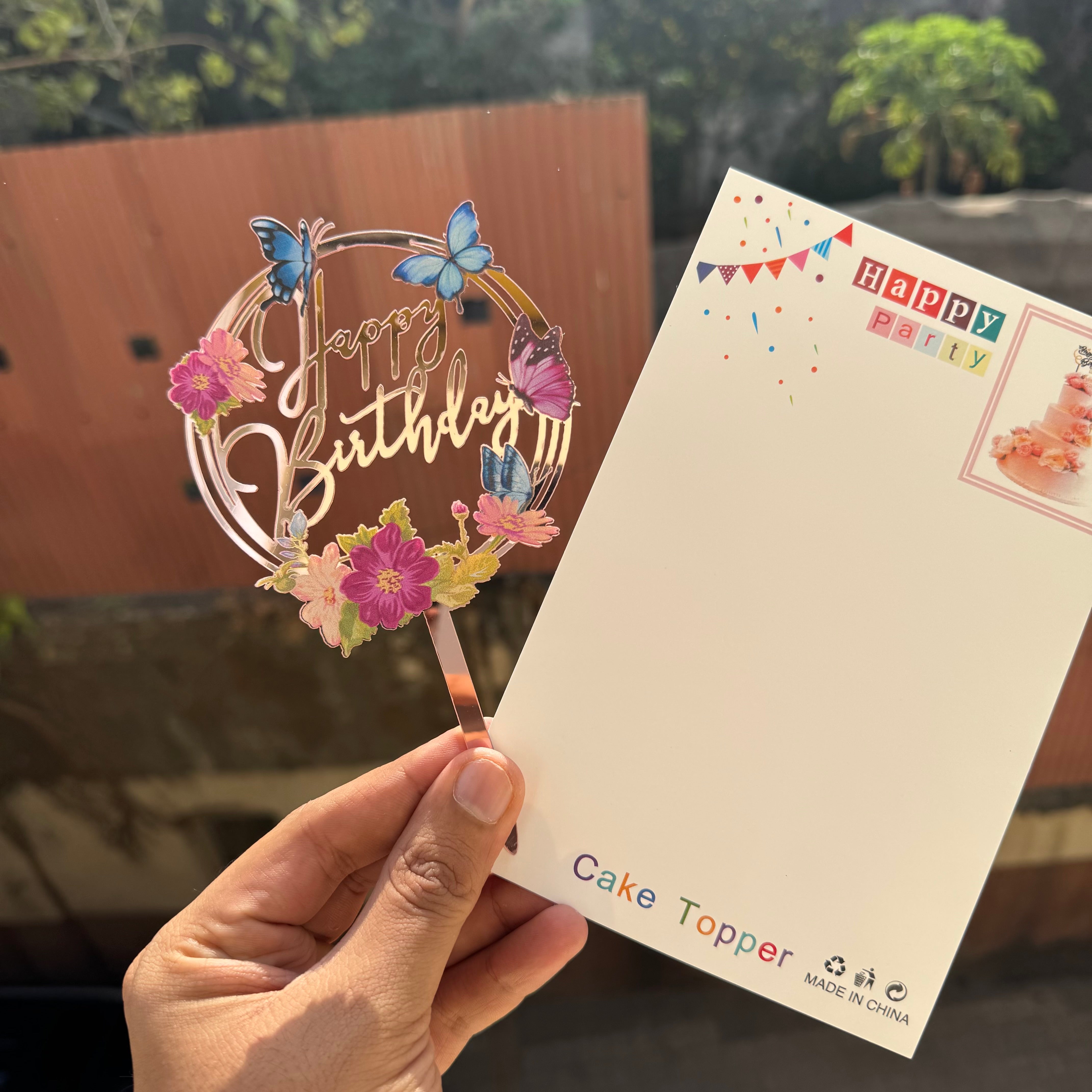 Birthday Printed Acrylic Topper 1 pc