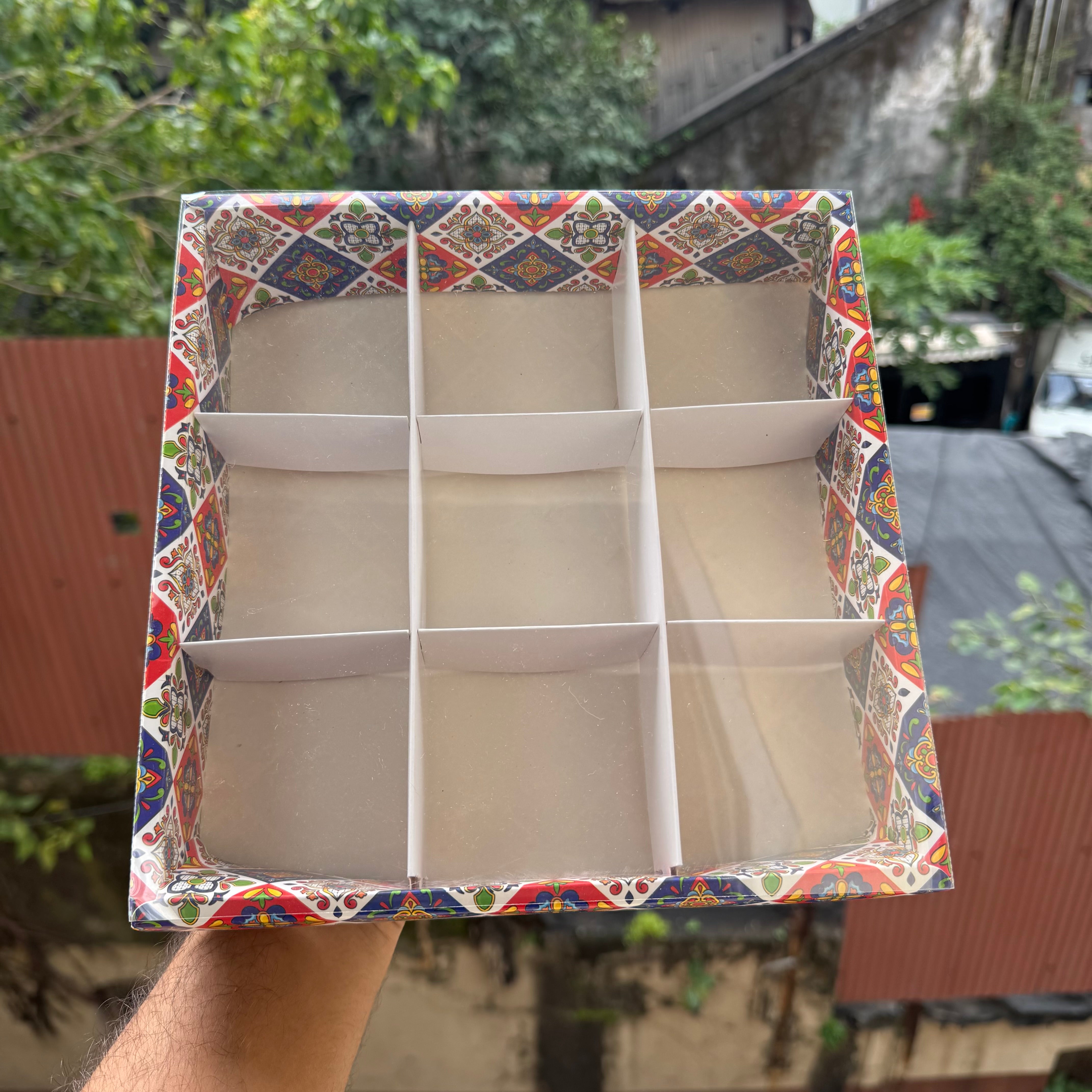 Diwali Nine Brownie Partition Box (10pc) ~ Utsav Collection