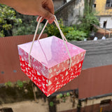 Christmas Hamper String Box With Transparent Lid 6x6x4 (10pcs)