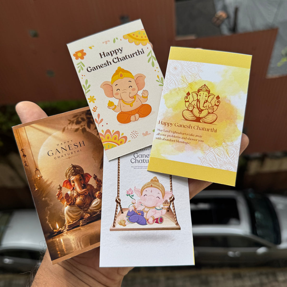 Ganesh Chaturthi Big Cards Set Of 10 pc