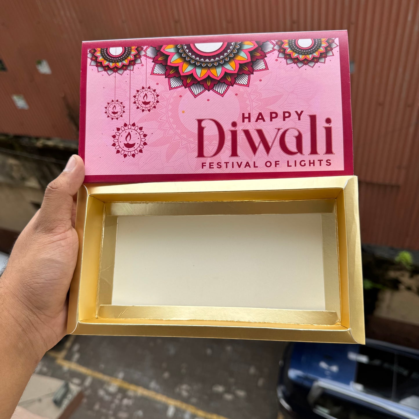 Diwali Slider Box - 8 Cavity - For Chocolates / Candles / Truffles / Brownies / Mithai’s & More (10pc)