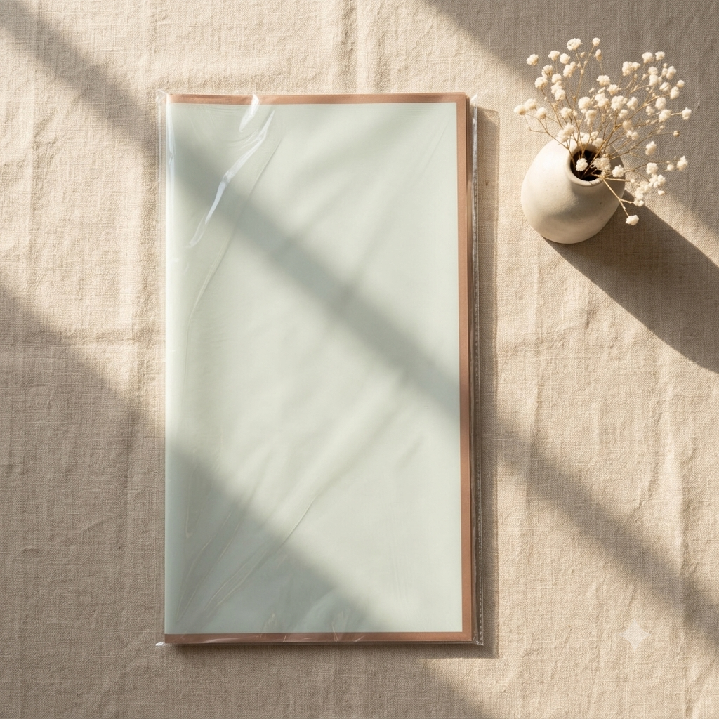 Bouquet Wrapping Sheet - Mint Green With Rose Gold Border - (20 sheets)