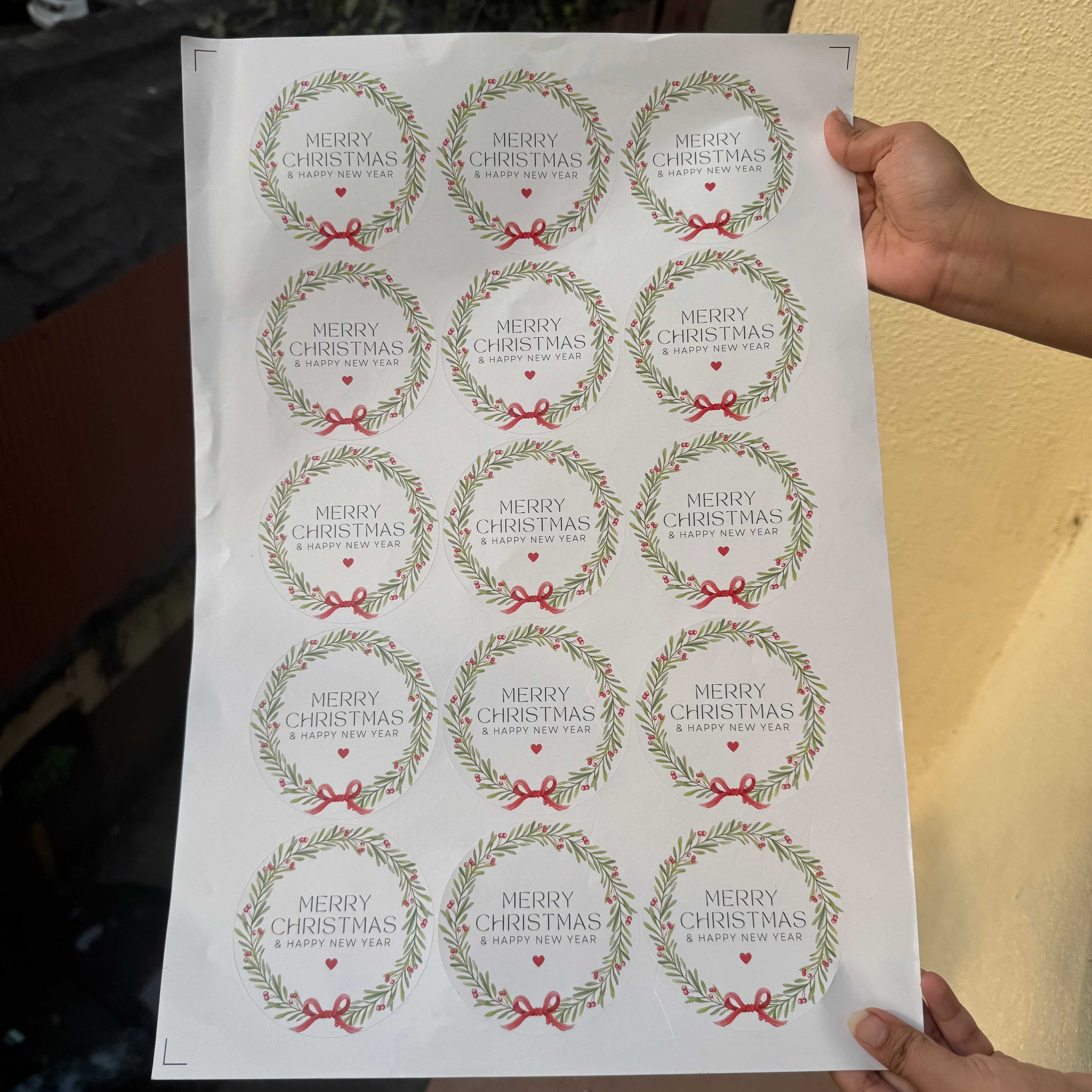 Big Round 3” Christmas Sticker Sheet (15 stickers)