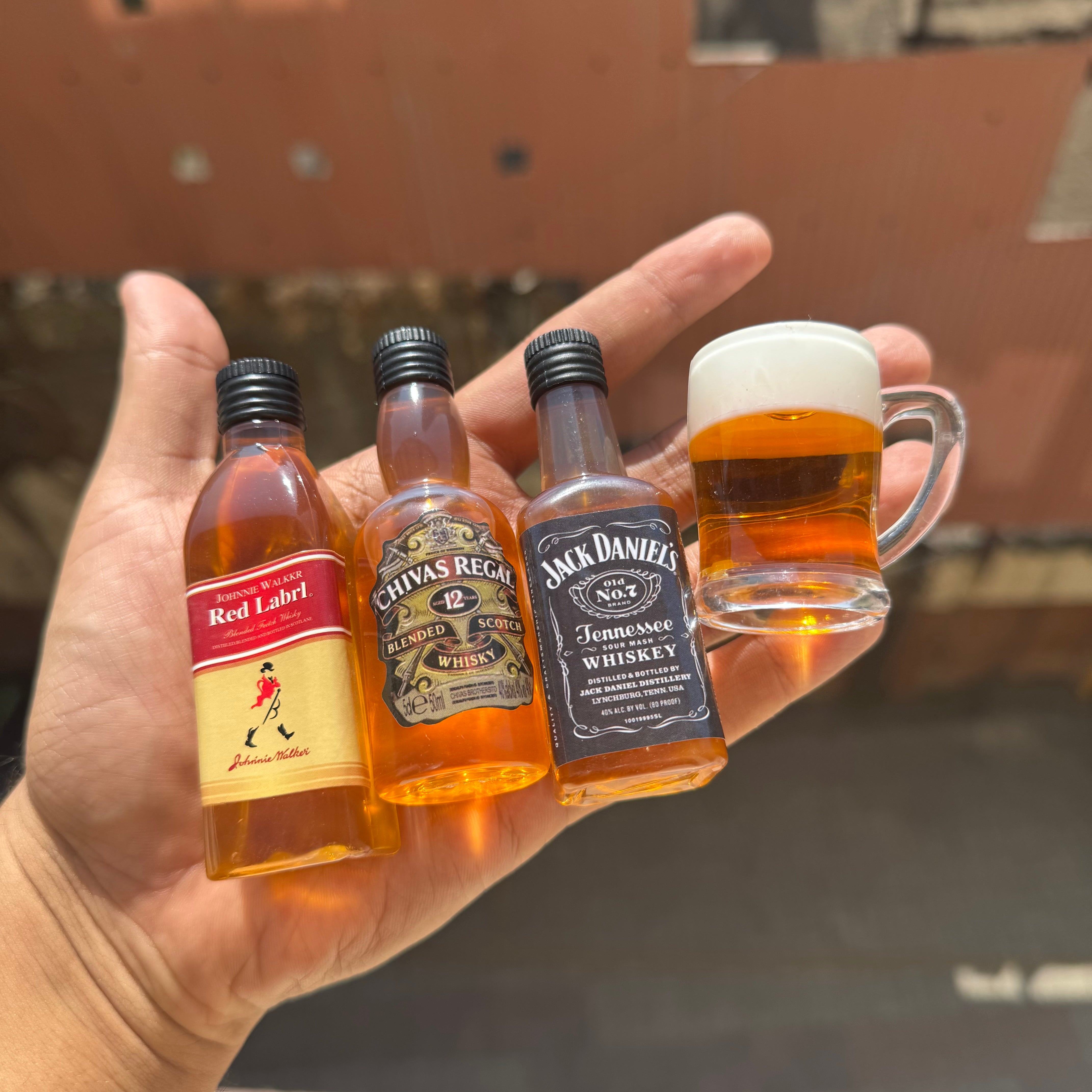 Whiskey Theme Cake Topper – Mini Dummy Alcohol Bottle