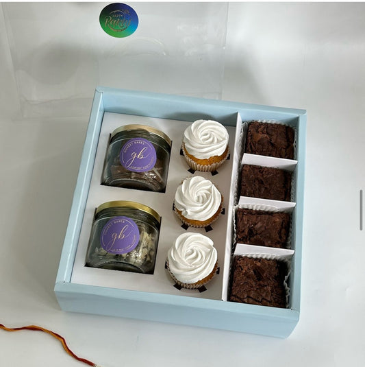 Hamper Box With Compartment Sky Blue (10pc)