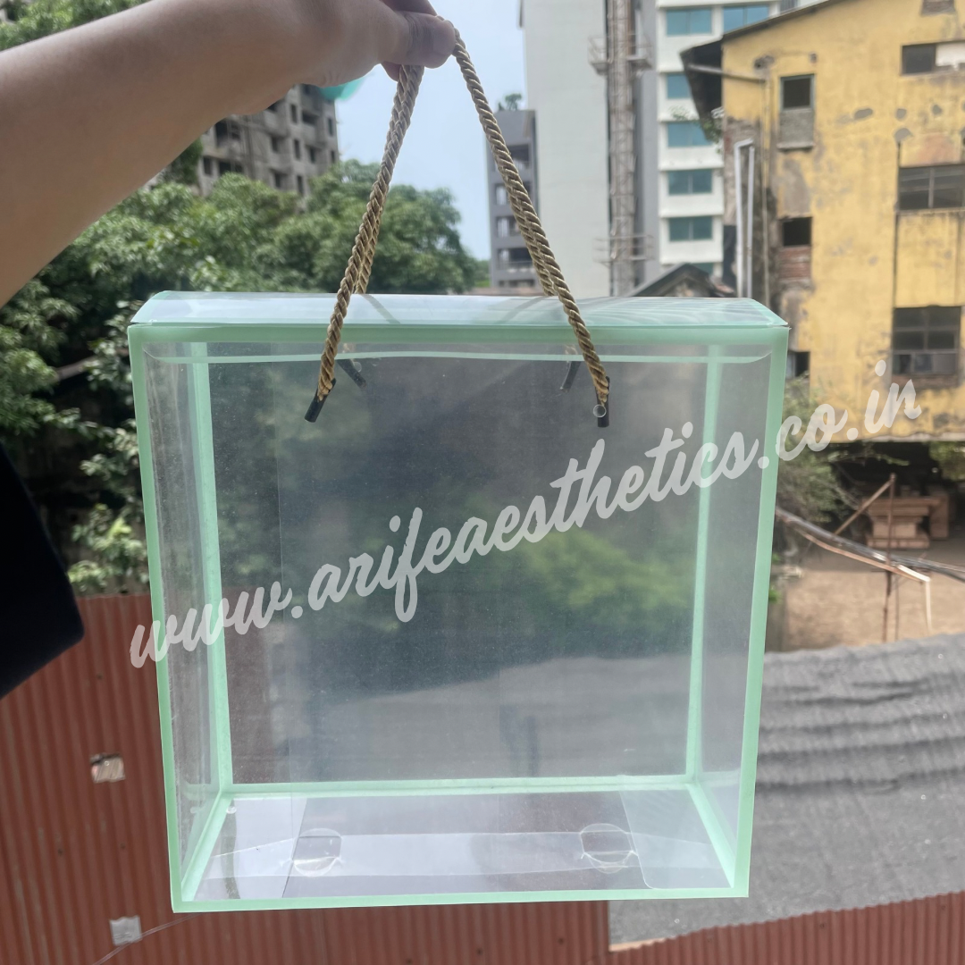 DIY Pvc Hamper Bag Green 10x10x3.5inch