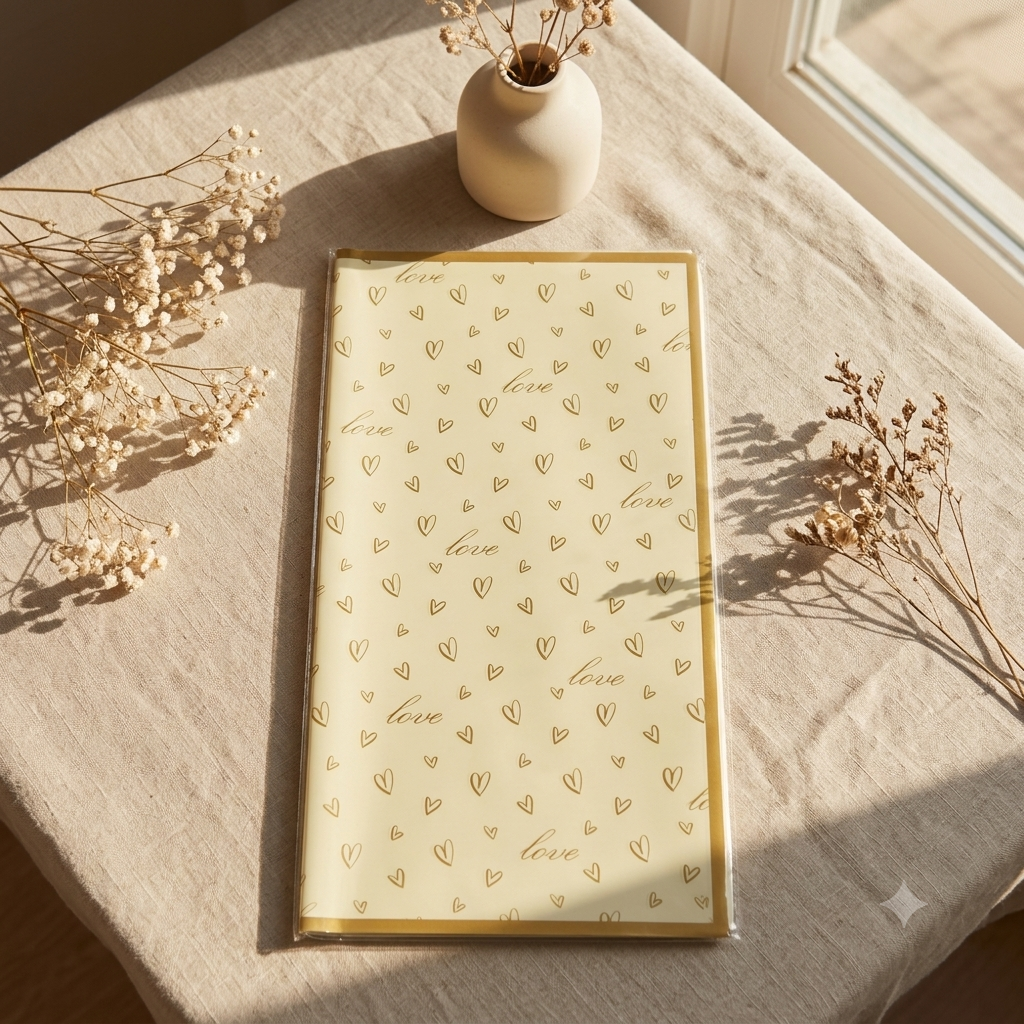 Bouquet Wrapping Sheet - Butter Yellow Love - (20 sheets)