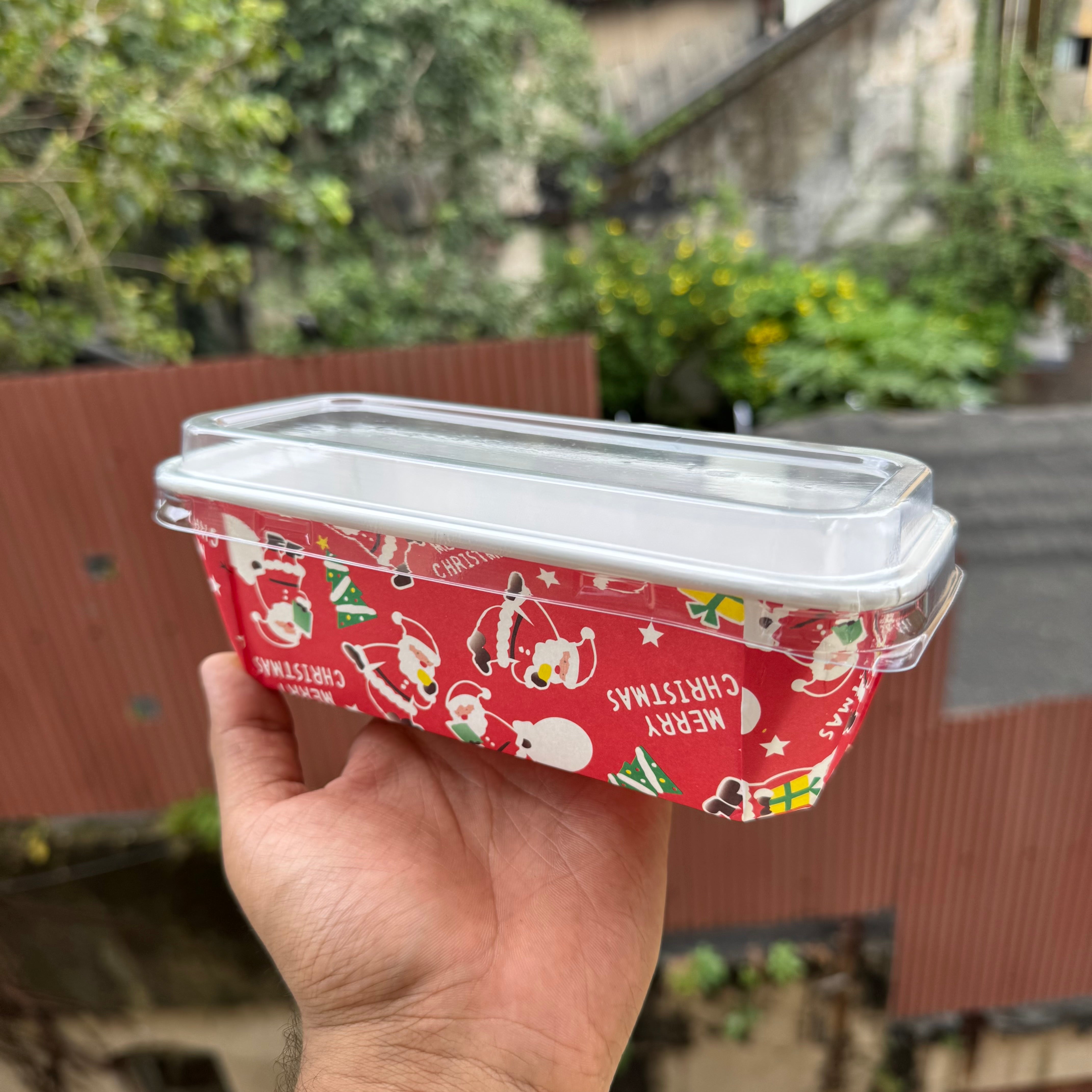 Christmas Printed Plum Ready To Bake Loaf Liner (10pc) | Red
