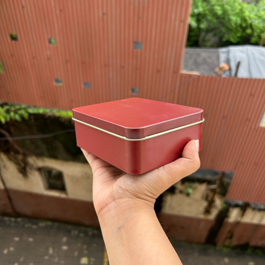 Cookie Dream Tin Rectangle - Burgundy