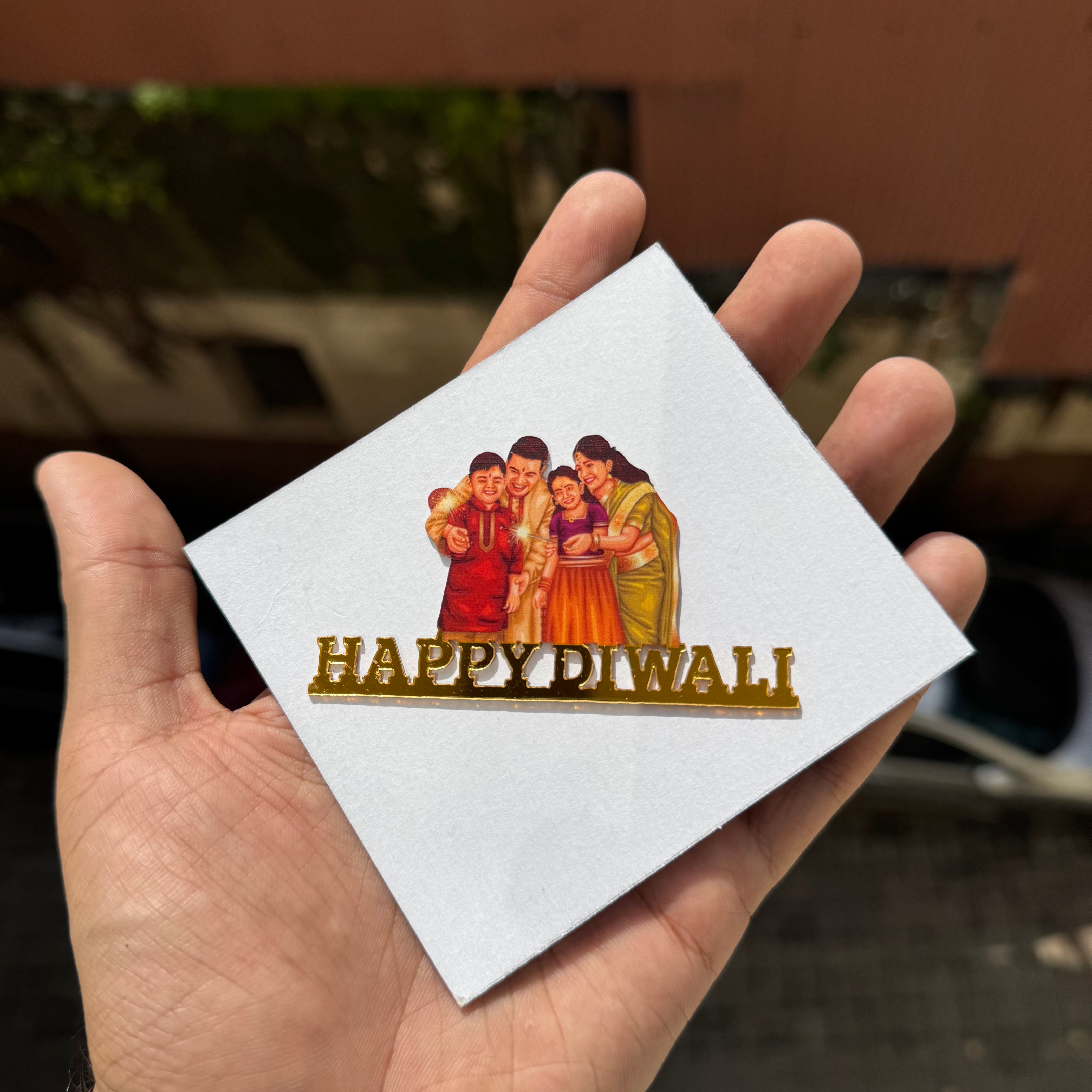 Printed Acrylic Diwali Charm 1pc