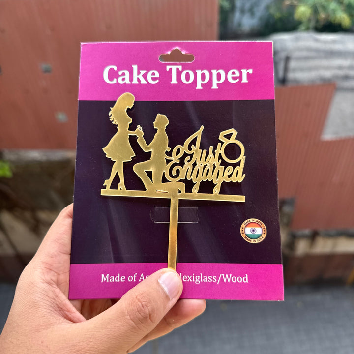 Just Engaged  - 4inch Acrylic Cake Topper • SVN Engagement