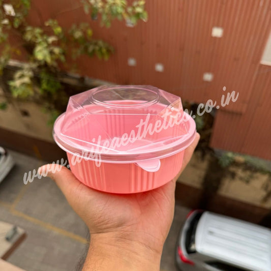 Round Pink PVC Container (10pc)