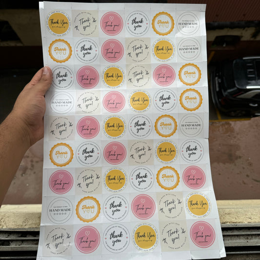 Thank You Sticker Sheet Premium 54pcs