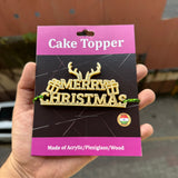 Christmas Acrylic Charms With Self Adhesive Peel & Stick For Hampers & Boxes (5pc)