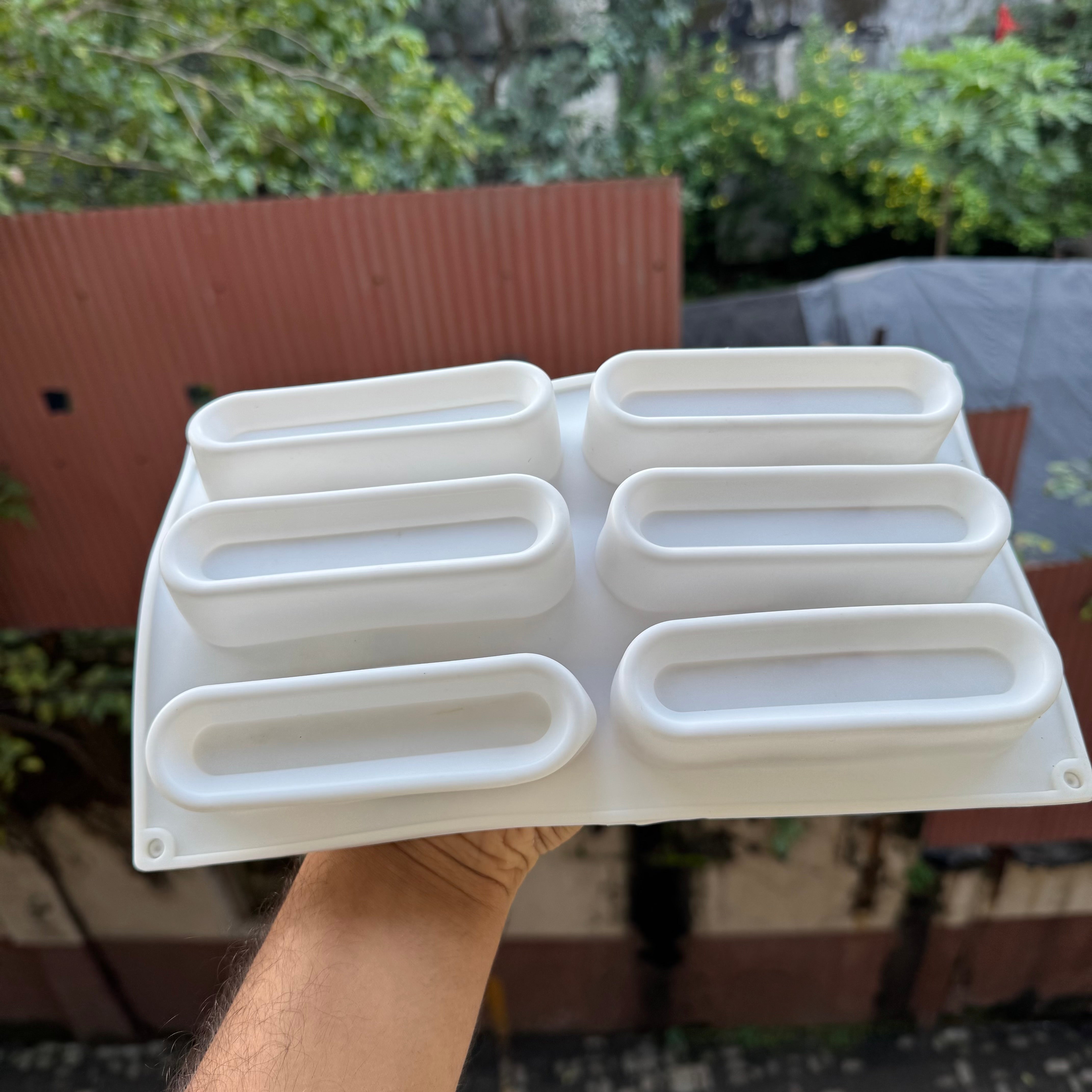 Silicon Rectangle Pastry Mousse Mould 1pc (6cavity)