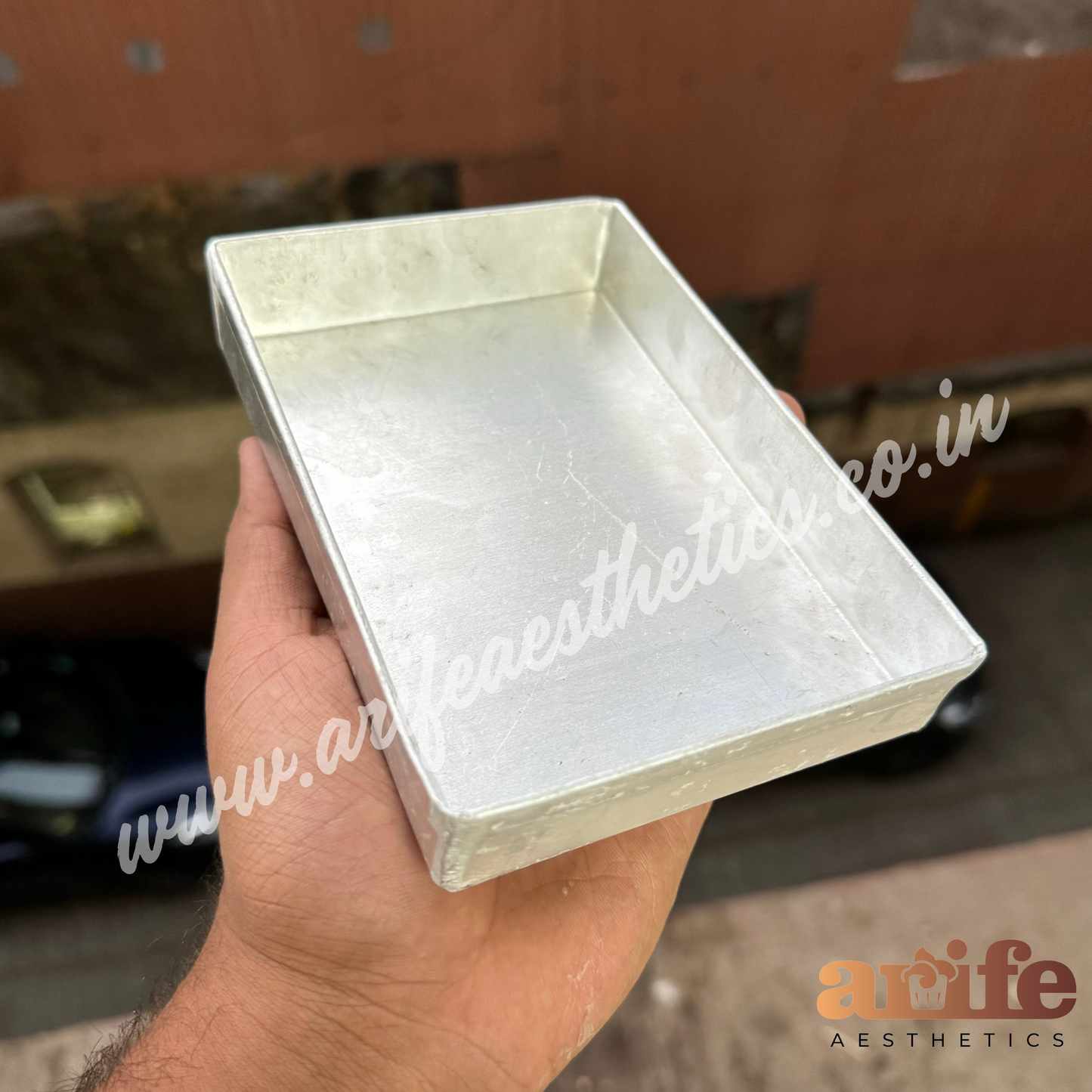 Rectangle Brownie Aluminium Tray Tin 1inch Height 4x6inch