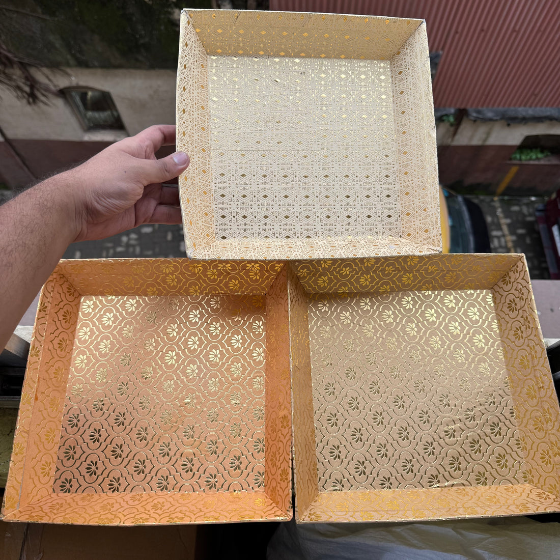 Festive Hamper Square Tray (5pc)