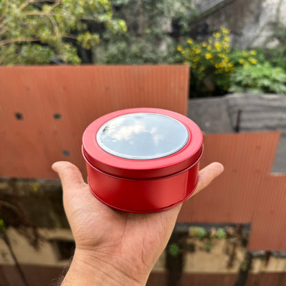 Red Round Dream Tin With Window