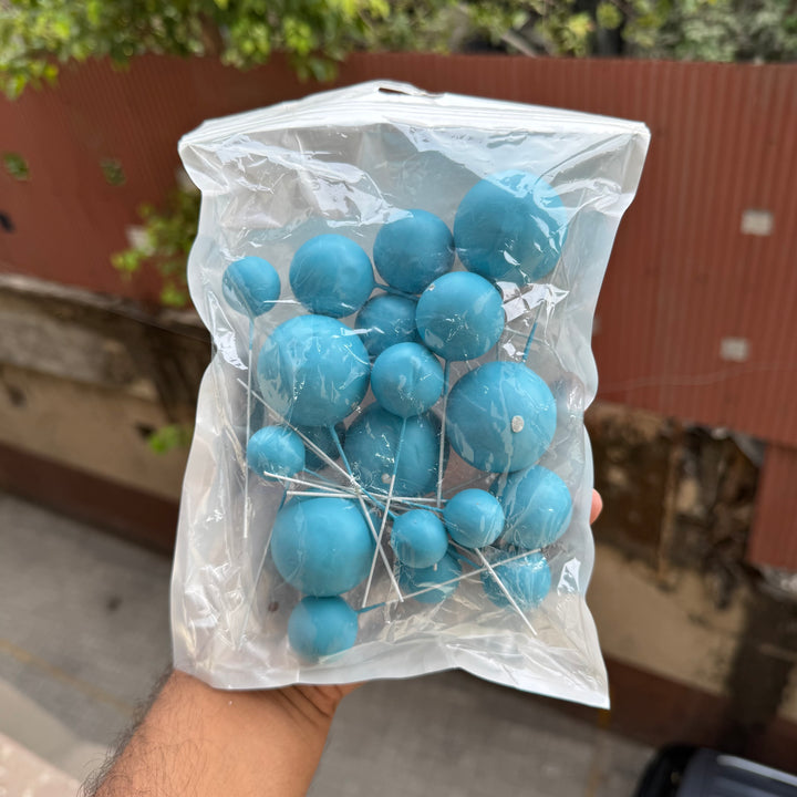 Pastel Faux Ball - Aqua Blue