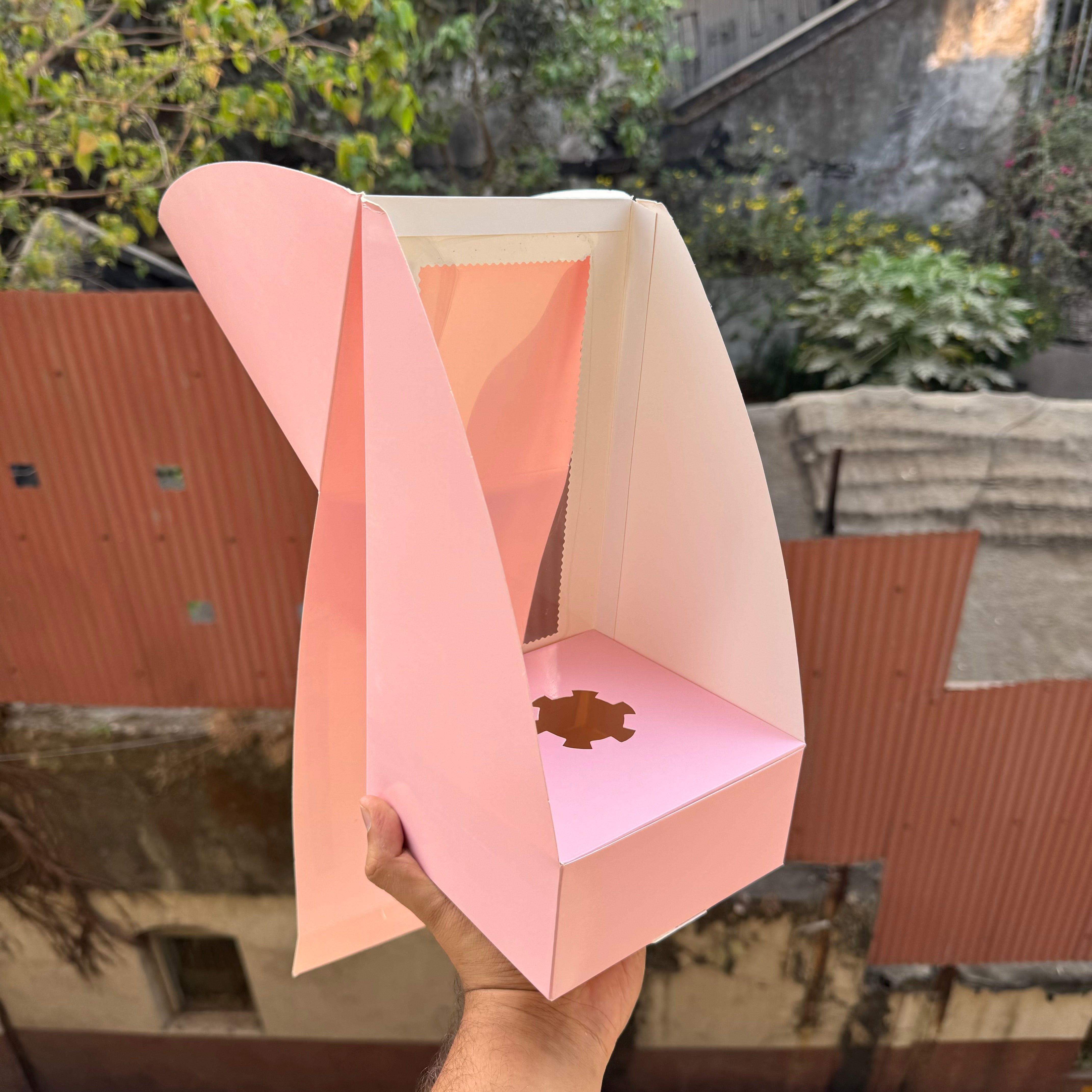 Trending Cone Cake Box Pink