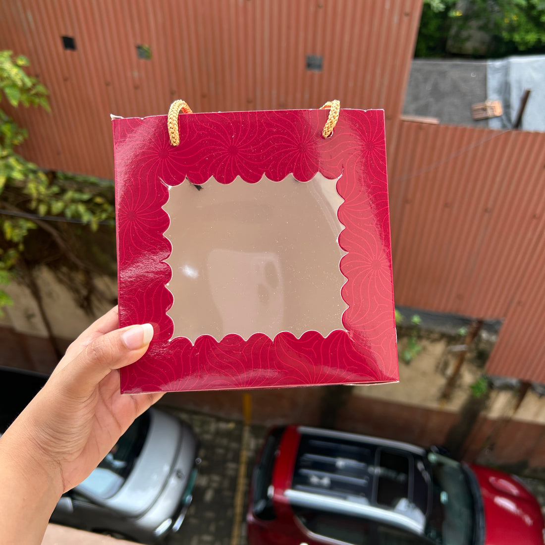 Festive Hamper Bag 6x6x4inch (10pc) | Fuchsia