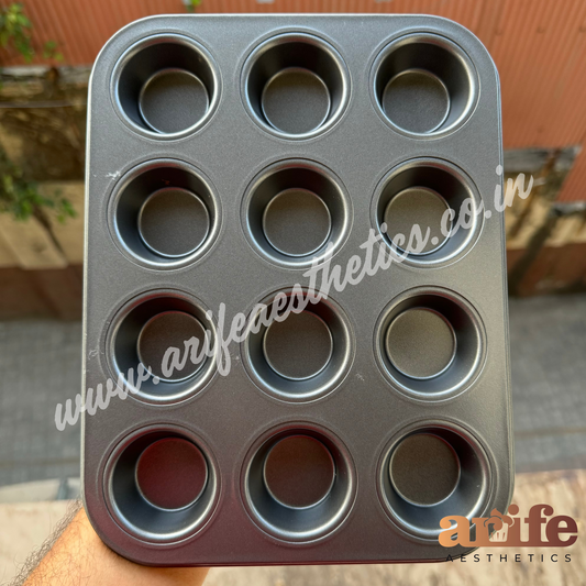 12 Cavity Cupcake Tray Nonstick Tin