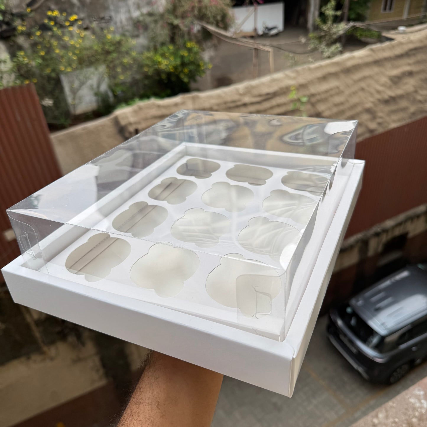 12 Cupcake Display Hamper Box White (5pc) #New