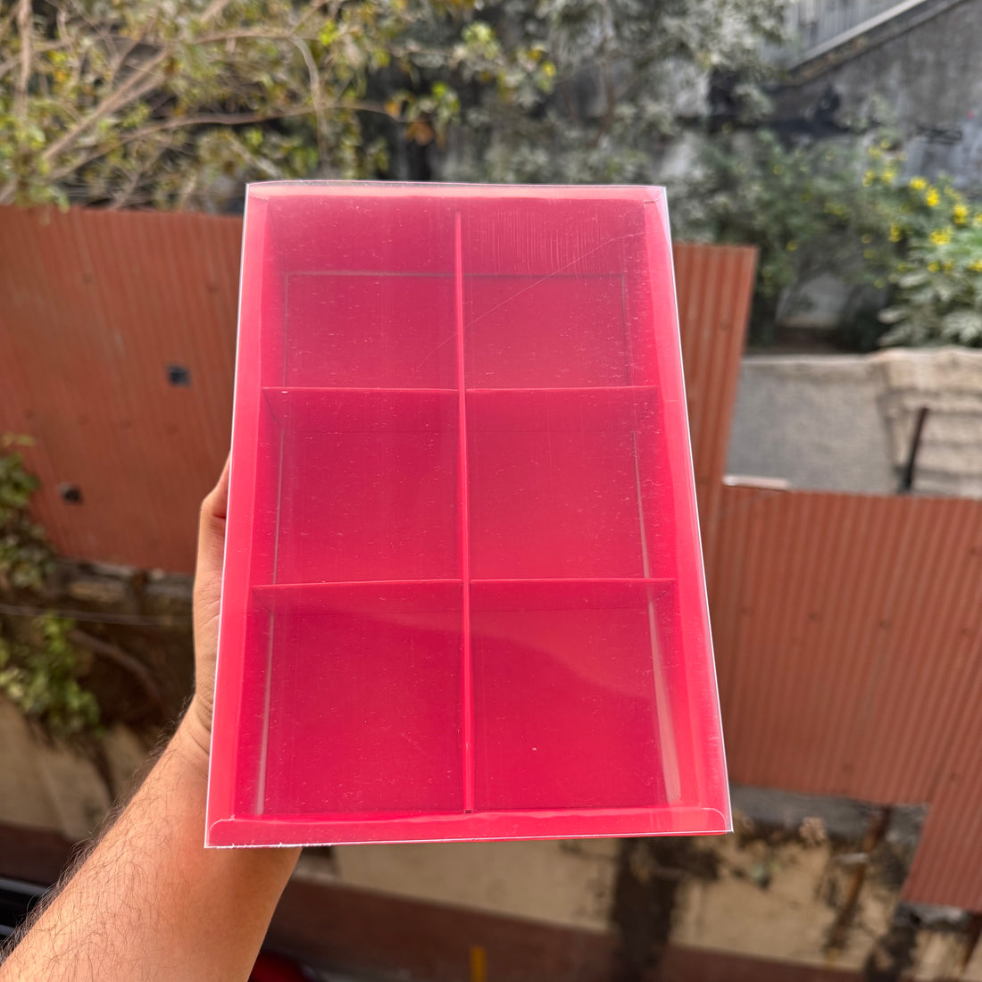 Valentine Frosted 6 Brownie / Dry-Fruit Partition Box (10pc)