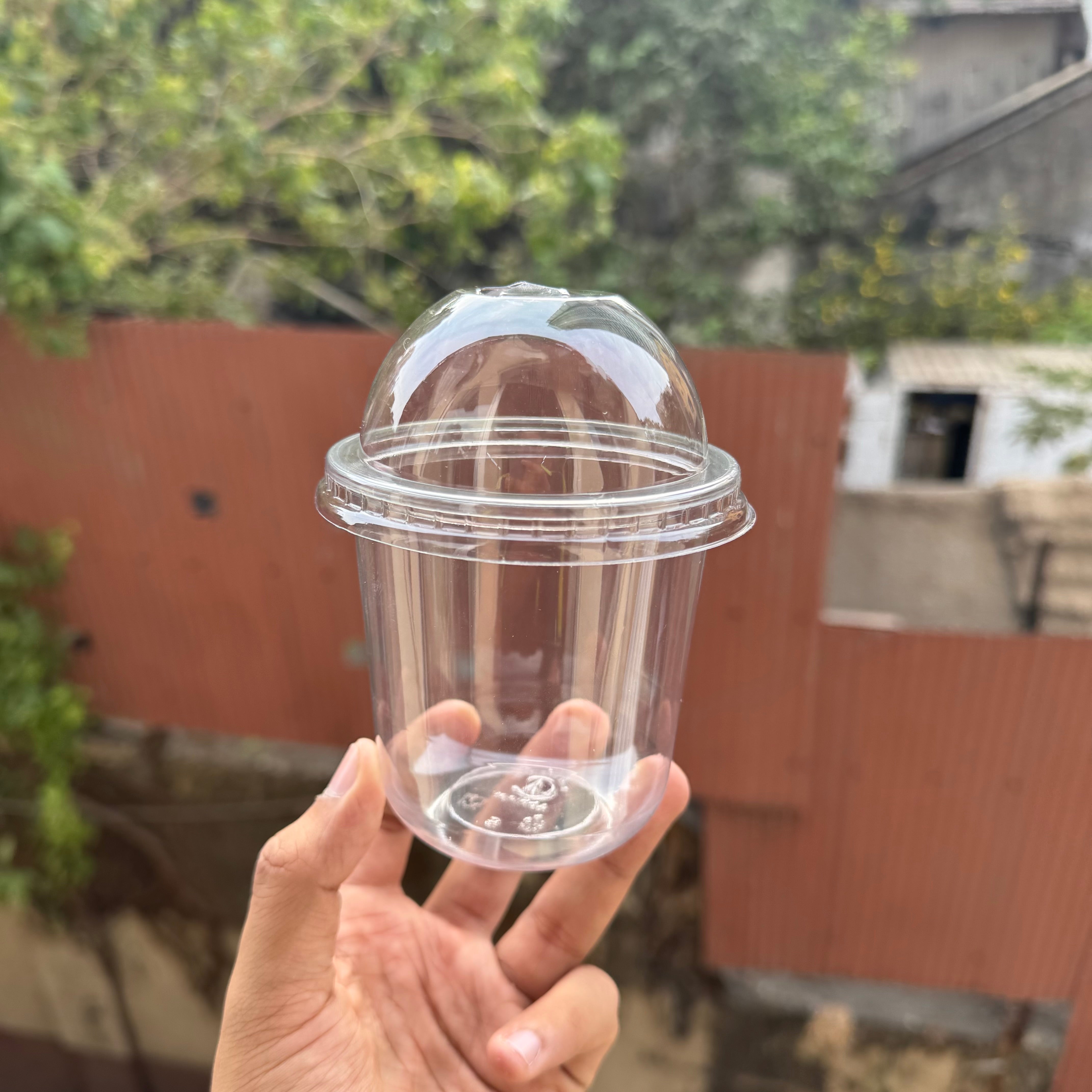 Trending U Shape Dessert Container PVC (10pc)• Coffee / Boba Tea Cups - 350ml