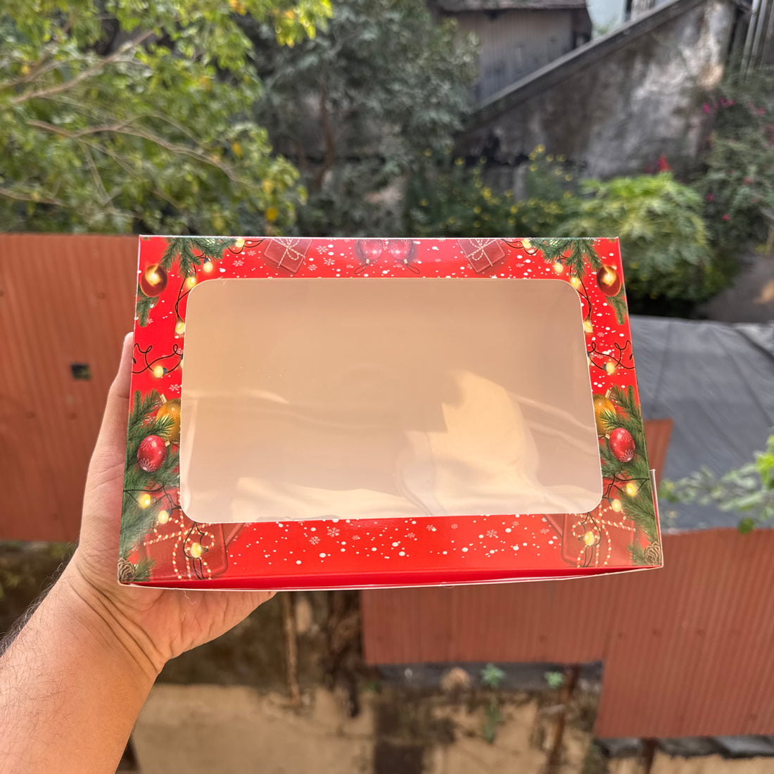 Christmas 6 In 1 Brownie / Cookie Box 10 Pc | Red