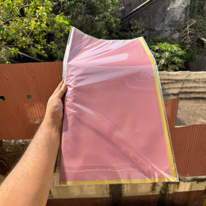 Bouquet Wrapping Sheet - Gold Border - Pink (20 sheets)