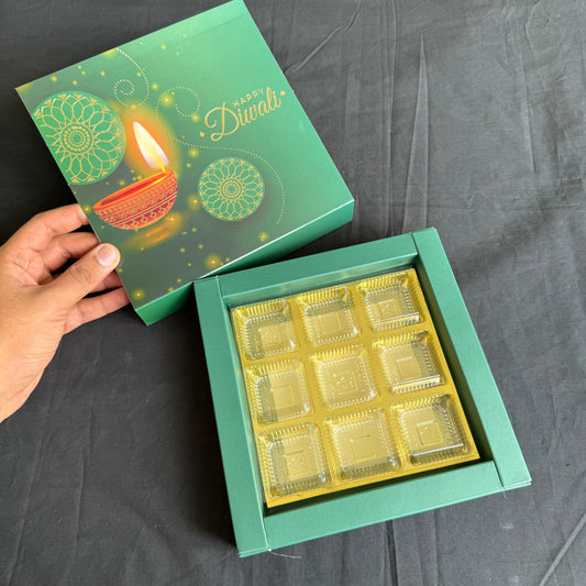 Diwali Foiled 9 Cavity Slider Box (10pc)