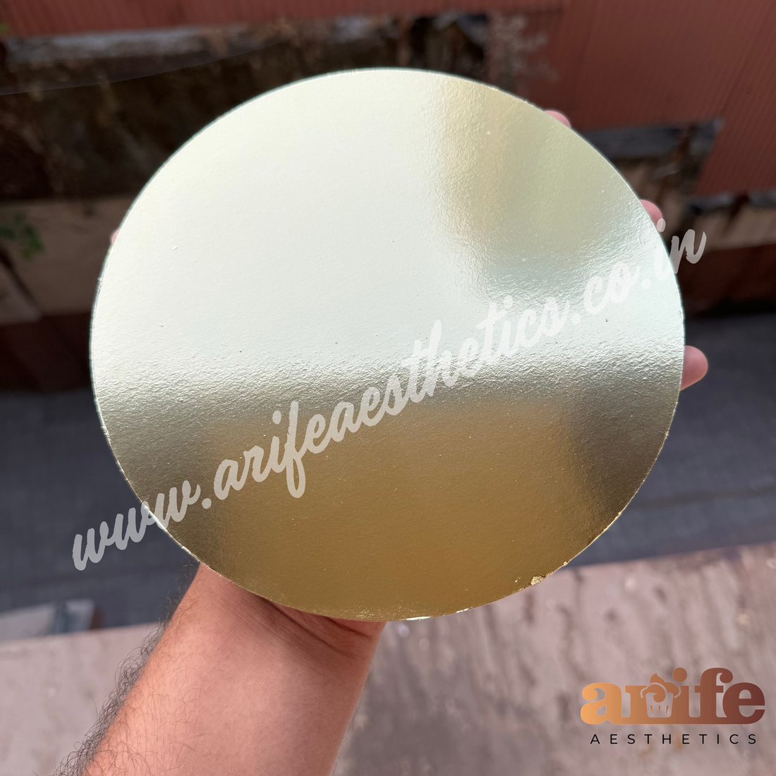Golden Round Cake Base 10pcs 6”