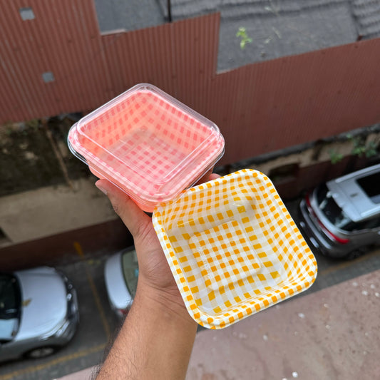Square Container With Transparent Lid (10pc)