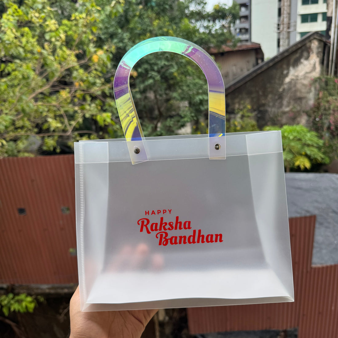 Rakhi Frosted Hamper Bag PVC (10pc)
